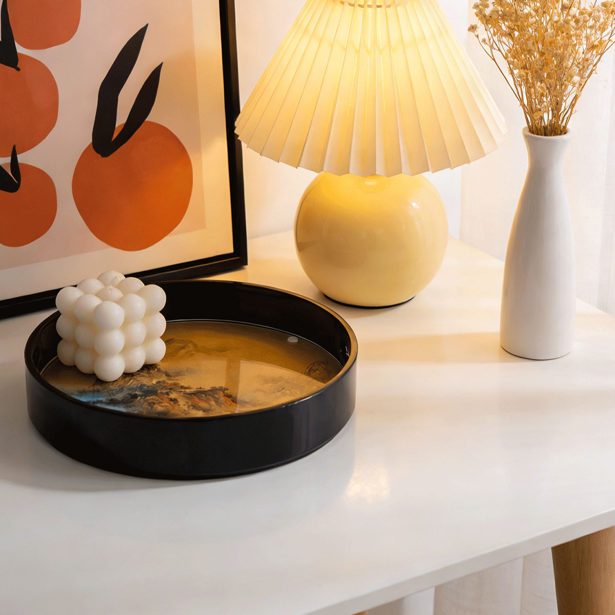 Gold-Glazed Cloud Realm · Elegant Serving Tray