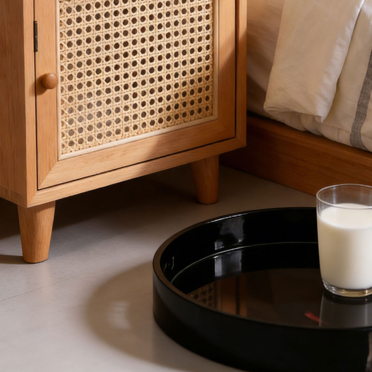 Black Lacquer Lotus Play · Elegant Serving Tray