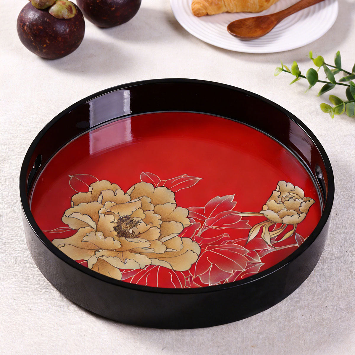Black Lacquer Heavenly Fragrance · Light Luxury Serving Tray
