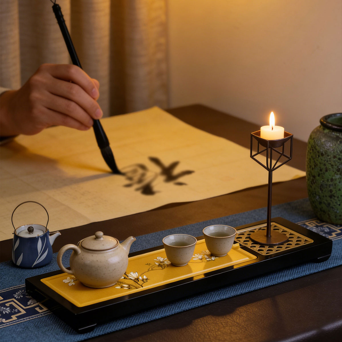 Yellow Robe Jade Charm · Light Luxury Tea Tray