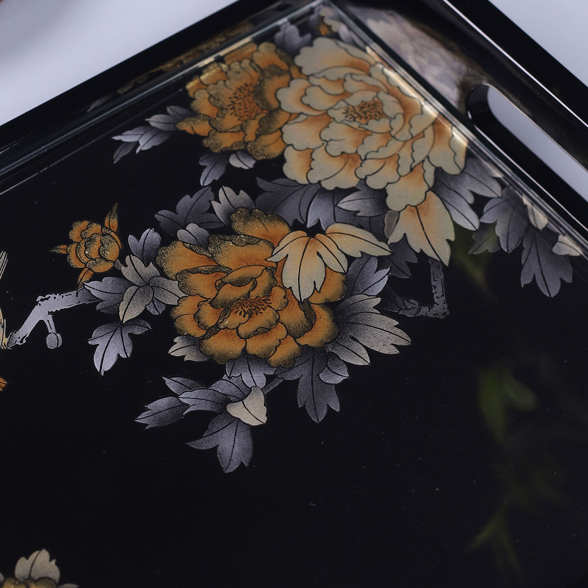 Vermilion Gold Peony · Rectangular Serving Tray
