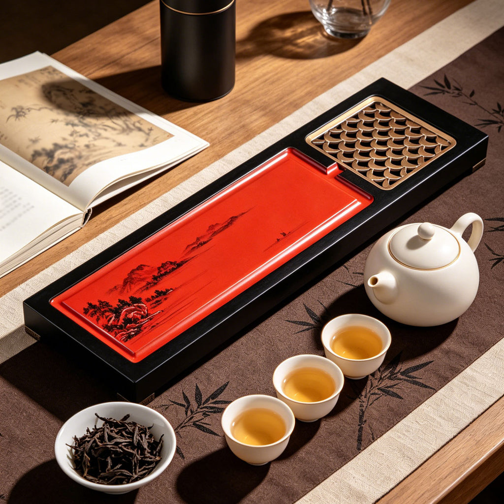 Gold-Glazed Rivers and Mountains · Light Luxury Tea Tray