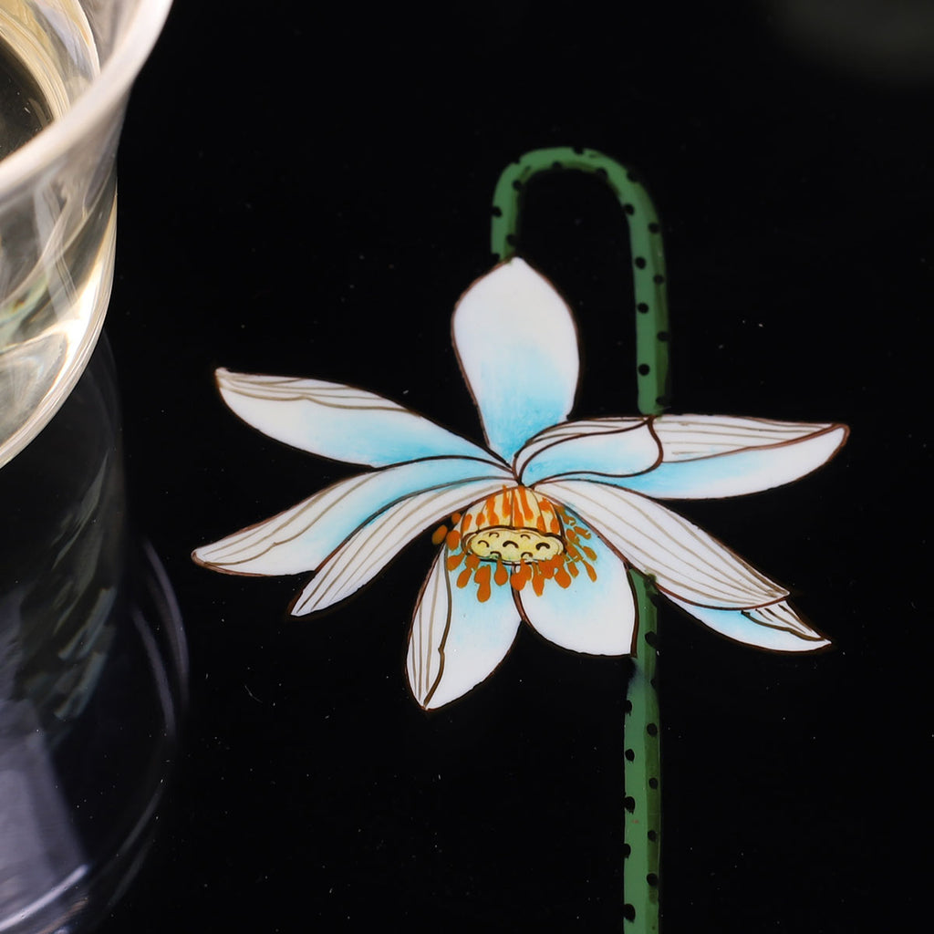 Ink-Glazed Sparse Lotus · Rectangular Serving Tray