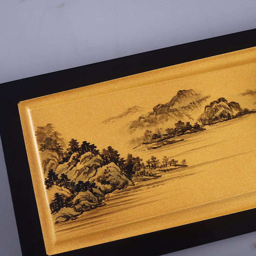 Gold-Glazed Rivers and Mountains · Light Luxury Tea Tray